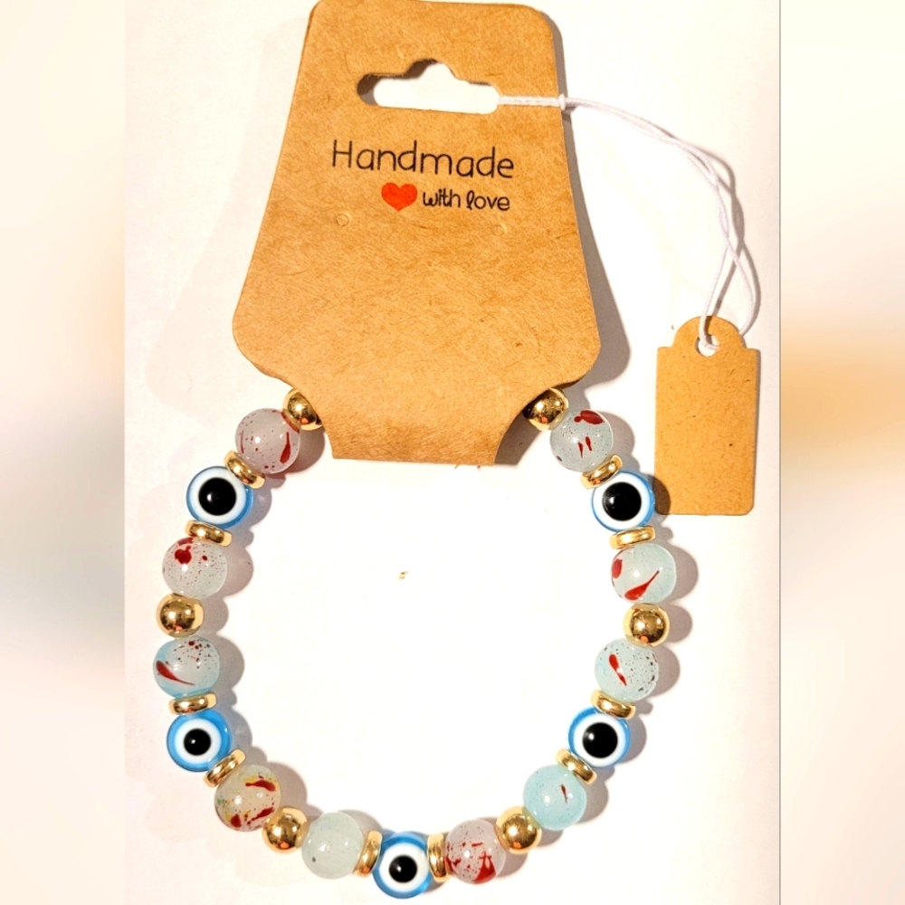 Blue Evil Eye Beaded Protection Mal De Ojo Luck Fashion Bracelet